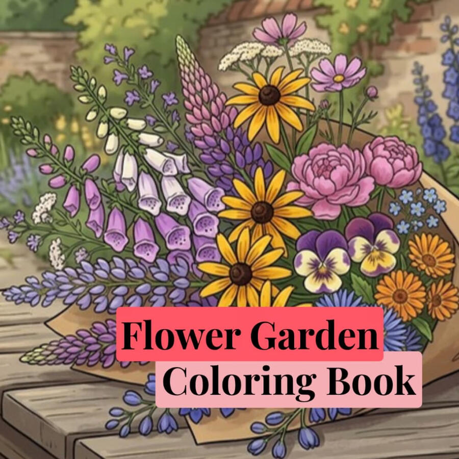 Flower Garden: Coloring Book