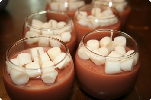 Hot Chocolate and Marshmallows Dessert Cup Candles